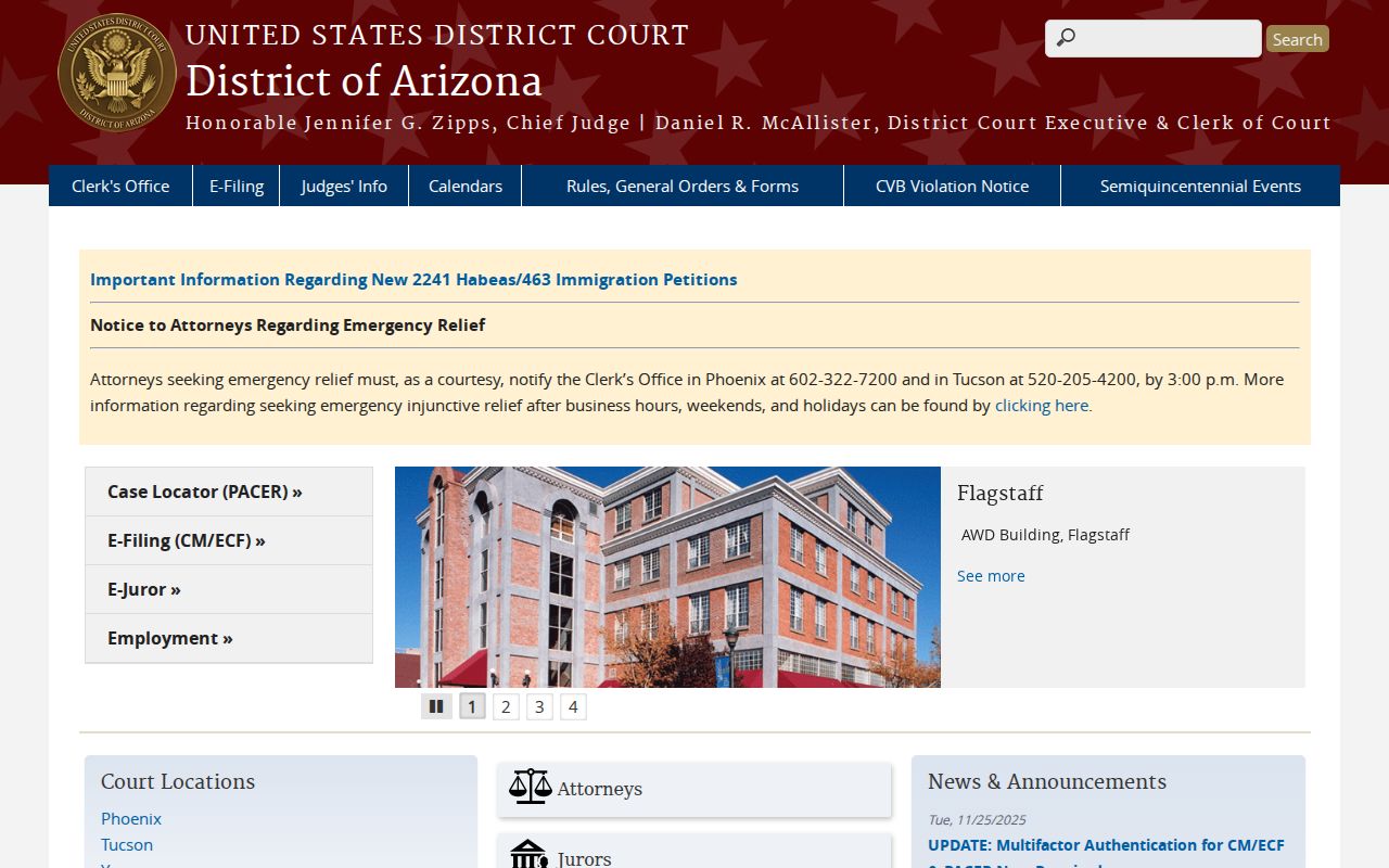 Scottsdale resident lookup at United States District Court for Arizona